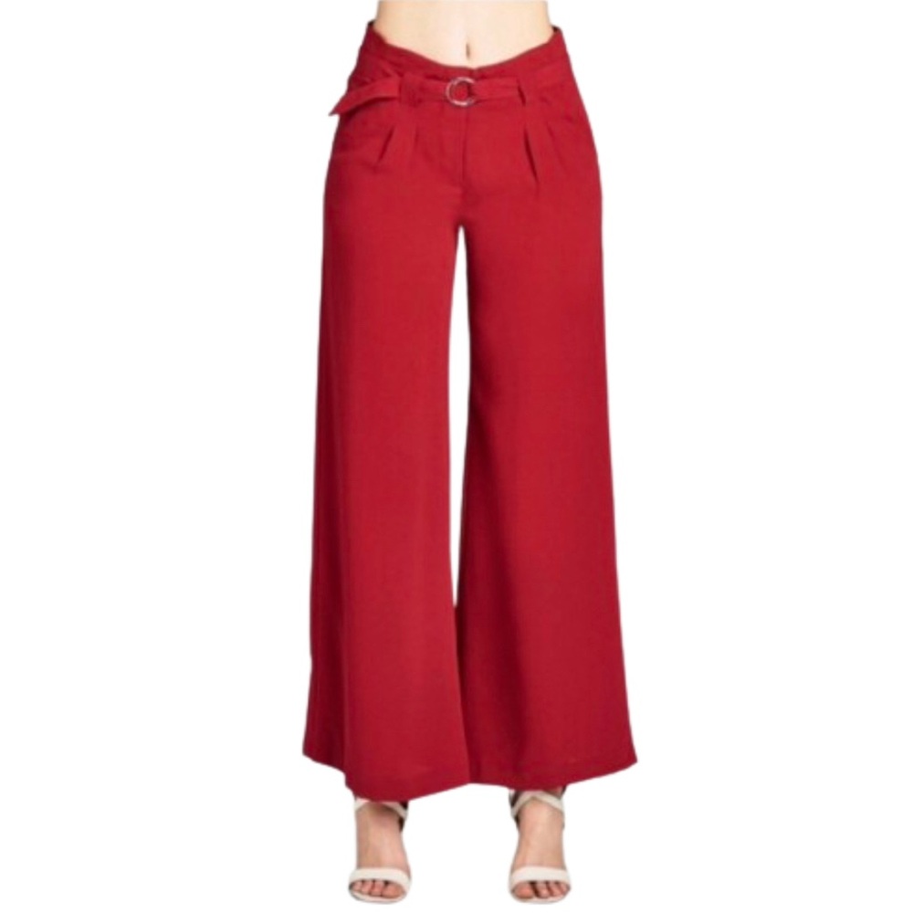 Red Wide Leg Pants - Picture 2 of 6